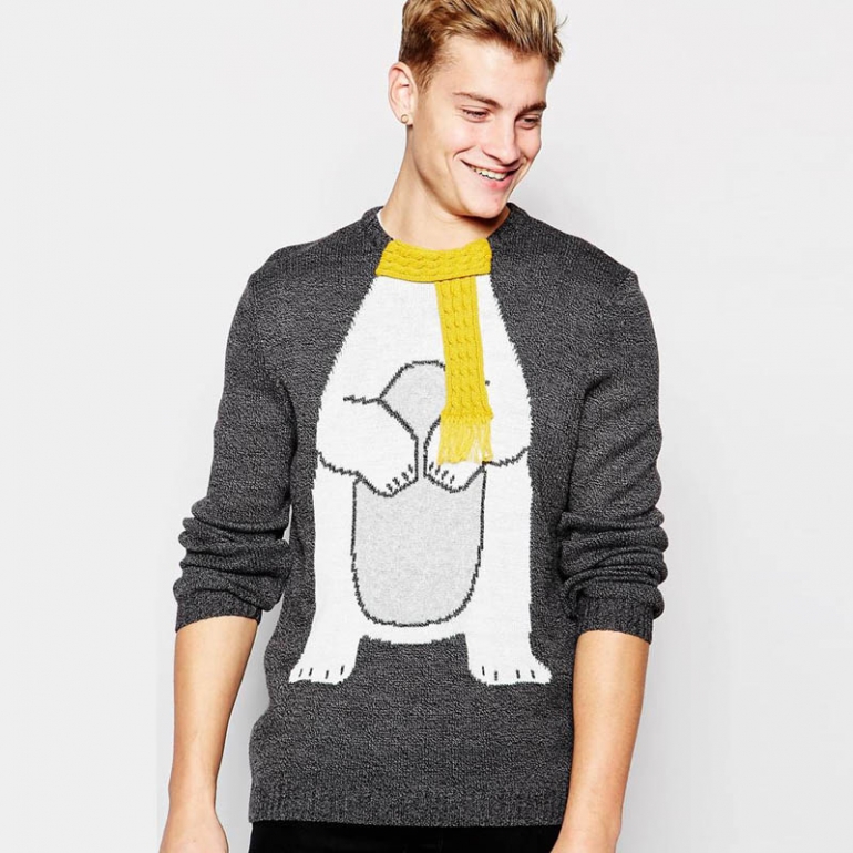 ASOS Polar Bear Christmas Jumper Wool Free